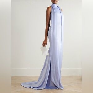 Alex Perry Scarf-Detail, Satin Halter neck gown